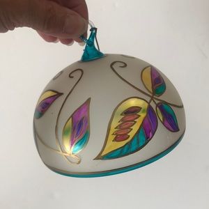 Poland Frosted Glass Ornament With Gold Leaf Design